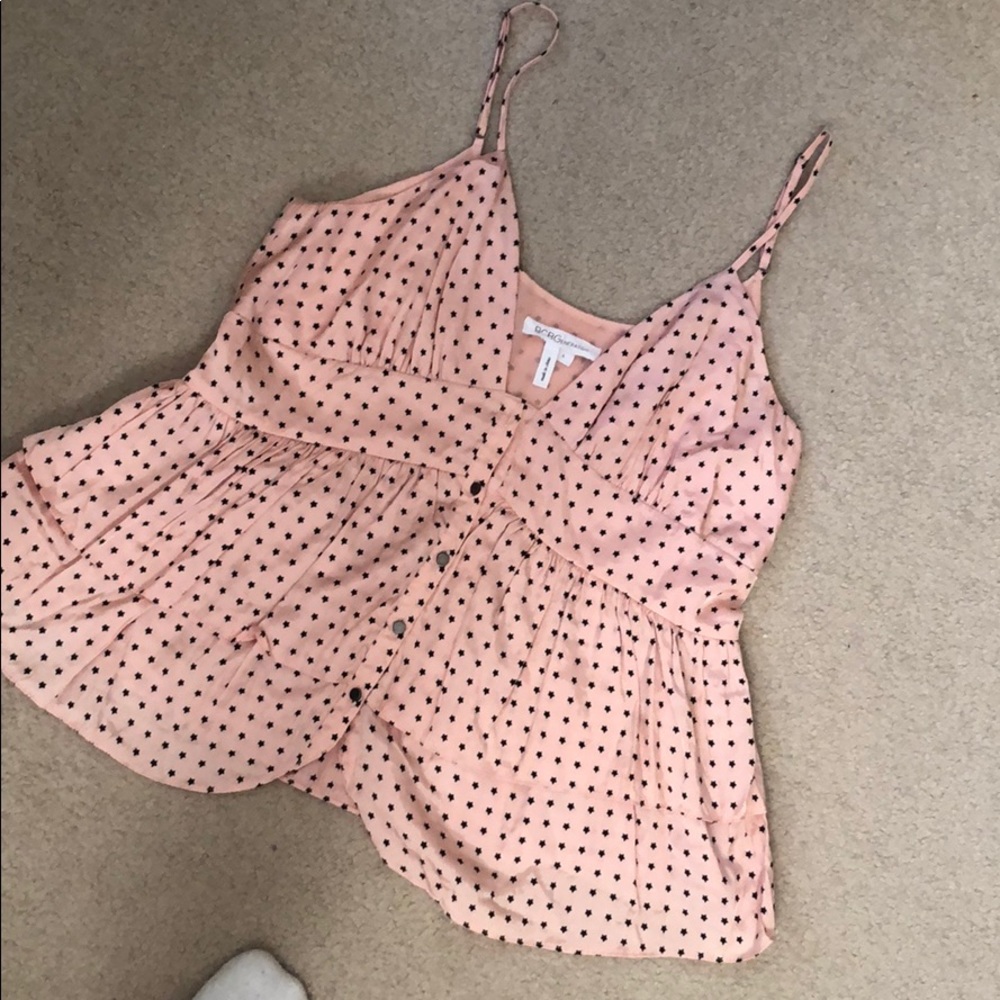 Ruffed Silk Tank Top